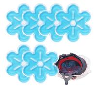 Ice Pack Lot de 6 inserts de refroidissement pour casque dur, bleu, en forme de fleur, coussinets de refroidissement réutilisables pour casque de protection contre la chaleur (bleu, 6 pièces)