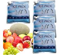 Ice Packs For Cooler - Aluminum Foil Resin, 25cm Size, Freezer Packs, 4 Pieces | Portable Cooler Pack, Leakproof Ice Pack For Fishing, Camping, Picnic, Travel, Beach, Outdoor Activities