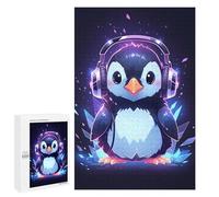 Ice Penguin Headphones, 1000 PCS Jeu D’Assemblage en Bois, Cadeau De Fin D’année; pour Partager Un Moment Autour De La Table