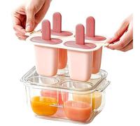 Ice Pop Maker Mold, 4 Slot Non Stick Easy Release Drip Proof Freezer Ice Cream Tray Reusable Dessert Mold Set, for Home Kitchen Summer Treats Kids Family Party Gathering Use