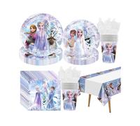 Ice Princess Birthday Party Supplies Winter Ice Theme Party Decoration Include Ice Tablecloth Plate Cup Tissue Knife Fork Spoon