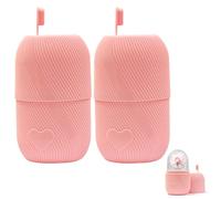 Ice Roller Visage, Rouleaux de Glace en Silicone pour Le Visage, Beauté Visages pour Rouleau De Glace Visages, Soins de La Peau Compresse de Glace Rétrécit Les Pores (Motif Cœur Rose)