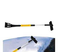 Ice Scraper - Windshield Auto Cleaner Removal Tool | Extendable Snow Brush with Ice Scraper, Foam Grip Handle, Double Head Design and Cold Weather Utility for Glass Window Door