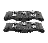 Ice Shoes Grippers - 5 Claw Snow Crampons, Durable Footwear Traction Cleats, Anti Slip Metal Spikes, Easy On Off Stretch Fit, Heavy Duty Ice Walking Grip | Shoes Sneakers Hiking Climbing Skiing Campin