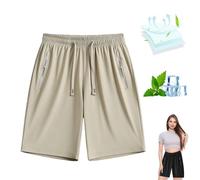 Ice Silk Cooling Shorts for Women, Women's Ice Silk Quick Drying Stretch Shorts, Ice Active Shortss Women (Khaki,Grand)
