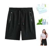 Ice Silk Cooling Shorts for Women, Women's Ice Silk Quick Drying Stretch Shorts, Ice Active Shortss Women (Black,TG)