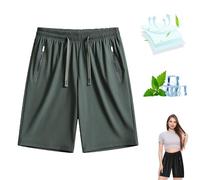 Ice Silk Cooling Shorts for Women, Women's Ice Silk Quick Drying Stretch Shorts, Ice Active Shortss Women (Army Green,Grand)