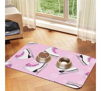Ice Skating and Snowflake,Waterproof Pet Feeding Mat,PU Leather Placemats for Cat Dog Water Bowl,Food Mats,30x45cm