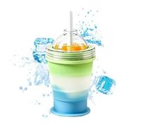 Ice Sphere Water Bottle, dualFunction Freeze Mold Cup with Straw and Lid