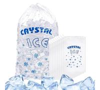Ice Storage Bags, Freezer Bag with Drawstring,100-Pack Easy to Seal, Keeps Ice Fresh Longer, Leakproof Freeze Keeper for Picnics, Road Trips, Beach, Camping, Expeditions, Grocery Shopping, Sports