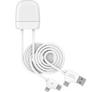 ICE-TAG Cable A+C/USBC+Lightning 1m GRS Blanc