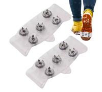 Ice Traction Cleats - 5 Tooth Shoe Crampons | 21x13cm Grip Device with Steel Spikes, Silicone Rubber Footwear Attachment with Stretch Fit Design, Winter Mobility Equipment, Anti Slip Foot Grip