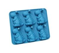 Ice Tray - 15.6x12.6x2.3cm Leakproof Reusable Cube Maker | Freezer Silicone Ice Trays | Six Dinosaur Cavity Molds For Cocktail Whiskey Drink Coffee Water Juice Home Kitchen Apartment Party Summer