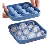 Ice Tray - 9-Grid Silicone Reusable, Easy Release Freezer Mold, Chill Block Feature with Detail, Rubber Frame Feature with Detail, Tray Functional Styling, Kitchen Supplies for Party, Drinks, Water