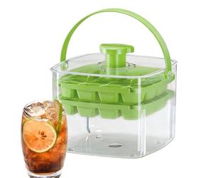 Ice Tray Bin, Press Mold Lid, Ice Molds Set, Sturdy Material, Freezer Ices Cube Mold, For Freezer, Kitchen, Chilling, Drinks, Coffee, Cocktail, Whiskey, Beverage Use More
