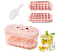 Ice Tray Lid, Portable Easy Press Box, Silicone Molds with Leakproof Cover, Compact Freezer Accessory with Easy Release Function, Beverage Chilling Tool for Home Party Whiskey Cocktail Coffee Drinks
