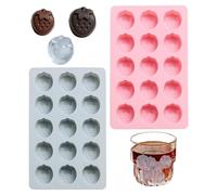 Ice Tray Mold - 2 Pieces Reusable Mold, Chocolate Maker Gear for Freezing, Ice Chilling Tool, Container Supply Piece with Flexible Easy Pop Bottom, Cube Casting Tool for Molding and Serving