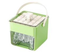 Ice Tray Mold - Portable Ice Maker With Lid Storage Box | Double Layer Press Type Design | Easy Release Non-Stick Coating | Cold Molds Box For Pool Kitchen Picnic Camping Beverages Whiskey Cocktails S