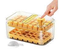 Ice Tray - Press Design Freezer Maker Mold, Leak Resistant Lid Bin Storage Container, Silicone Release System Smooth Cube Formation Tool | Home Kitchen Party Family Gathering Camping