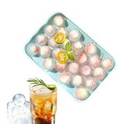 Ice Tray - Silicone Cooling Mold, Stackable Chilling Grids, Flexible Rubber Material, Spill Proof Removable Lid, Kitchen Beverage Accessory, 25 Cavity Blue Square Shape Freezer Storage Container