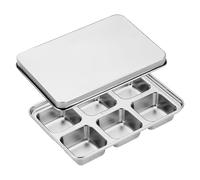 Ice Tray, Whiskey Block Mold, Reusable Metal Freeze Stainless Steel Container with Lid, Beverage Cube Maker for Coffee, Wine, Kitchen, Restaurant, Bar and Hotel, Color Silver