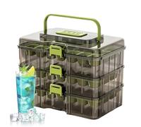 Ice Tray with Bin 63-Hole Cold Drink Making 63-Hole Ice Tray