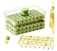 Ice Tray with Bin - Press-Type Icy Mold, 7.48 Inches Easy Release Tray for Refreshment, Freezer Storage Tool, 3-Tier Grid Item with Sealed Build, Kitchen Equipment for Chilling and Serving Drinks