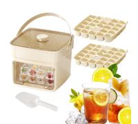 Ice Tray with Handle Press Lid - 50 Grid Mold Set | Storage Bin