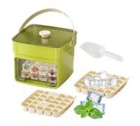 Ice Tray with Handle Press Lid - 50 Grid Mold Set | Storage Bin