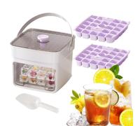Ice Tray with Handle Press Lid - 50 Grid Mold Set | Storage Bin
