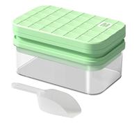 Ice Tray with Lid and Bin, 56-Grid Ice Block Maker Tray with Container and Shovel, Large Capacity Cube Making Tool for Tequila, Vodka, Cold Drinks, Sturdy Kitchen Gadget for Home,