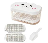 Ice Tray with Lid and Bin, Cute Portable Freezer Ice Cubes Maker Set for Clean Storage and Easy Release Function, Multi Use for Home Party DIY Whiskey Cocktail Coffee Beverages Drinks Use, 3.46 inches
