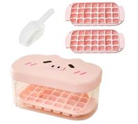 Ice Tray with Lid, Easy Press Ice Mold, 7 Inch Cute Design Freezer Frost Tray Container for Whiskey Cocktail Coffee Beverages Home Party Diy Use, Spill Resistant Cover, Quick Release Frost Maker
