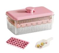Ice Tray With Lid For Freezer - Sealed Press Button Fruit Infuser Storage