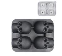 Ice Trays - 3D Skull Flexible Ice Maker, 4 Cavity Kitchen Gadget for Drinks