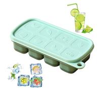 Ice Trays For Freezer - 8 Cavity Large Flexible Portable Molds | 15x7x4cm Square Cubes Mold, Effortless Reusable Freezer STrays With Lids, S Molds And Trays For Bourbon Soups