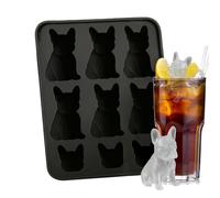 Ice Trays For Freezer - Novelty Dog Shaped Mold, 9 Cavities Silicone Press Tray, Durable Flexible Reusable Cube Maker, Spill Resistant Design | Creative Bar Accessory Whiskey, Beer, Wine, Cocktail, Ho