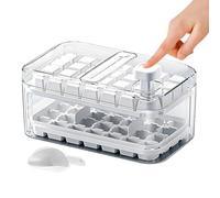 Ice Trays For Freezer With Lid - Press Design Freezer Mold, Ice Maker With Lid And Bin, Kitchen Accessory |Compact Storage for Restaurant Picnic Camping Home Party Family Gathering