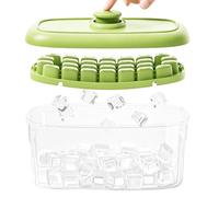 Ice Trays Freezer, Easy Release Leakproof Tray, 10 Inch Silicone Cube Maker with Secure Lid, Build with Stackable Design, Kitchen Freezer Organizer Portable Utility, Whiskey Bourbon Cocktail Coffee
