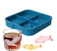 Ice Trays, Shark Molds, 3d Silicone 5.91x5.91x1.18 Inches 4-Cavity Mould, Freezer Too| for Drink Chilling, Wine Parties, Cocktail Making, Jelly Desserts, Home Kitchens, Holiday Celebrations