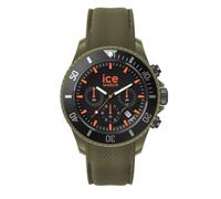 ICE-WATCH - Ice Chrono Khaki Orange - Montre Verte pour Homme avec Bracelet en Silicone - Chrono - 020884 (Large)