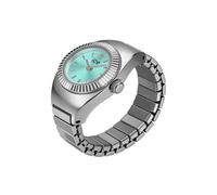 Ice-Watch - Chouchou Silver Turquoise - Montre Bague Argent pour Femme avec Bracelet Extensible en Acier Inoxydable - 025515 (15mm)