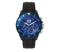 ICE-WATCH - Ice Chrono Black Blue - Montre Noire pour Homme avec Bracelet en Silicone - Chrono - 020623 (Large)