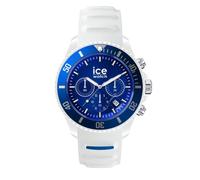 ICE-WATCH - Ice Chrono White Blue - Montre Blanche Mixte avec Bracelet en Silicone - Chrono - 021424 (Medium)
