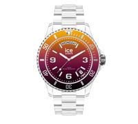 ICE-WATCH - Ice Clear Sunset Fire - Montre Multicolore Mixte avec Bracelet en Plastique Transparent - 021437 (Medium)