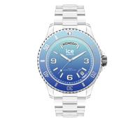 ICE-WATCH - Ice Clear Sunset Turquoise - Montre Multicolore Mixte avec Bracelet en Plastique Transparent - 021435 (Medium)