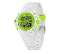 ICE-WATCH - Ice Digit Explorer White Lime - Montre Blanche pour garçon avec Bracelet en Silicone - 024004 (Small)