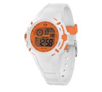 ICE-WATCH - Ice Digit Explorer White Orange - Montre Blanche pour garçon avec Bracelet en Silicone - 024002 (Small)