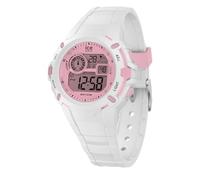 ICE-WATCH - Ice Digit Explorer White Pink - Montre Blanche pour Fille avec Bracelet en Silicone - 024001 (Small)