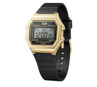 ICE-WATCH - Ice Digit Retro Black Gold - Montre Noire pour Femme avec Bracelet en Plastique - 022064 (Small)